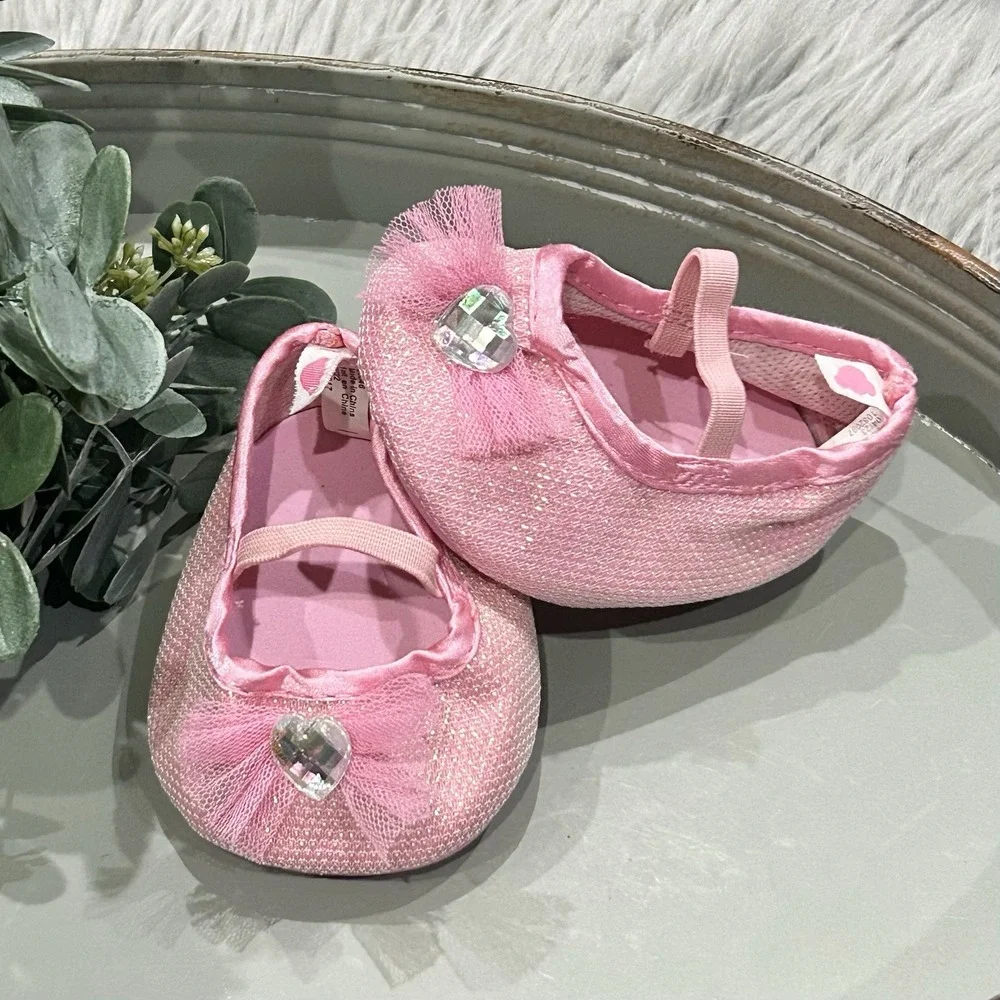 Build A Bear Workshop Pink Sparkle Heels with Tulle & Rhinestone